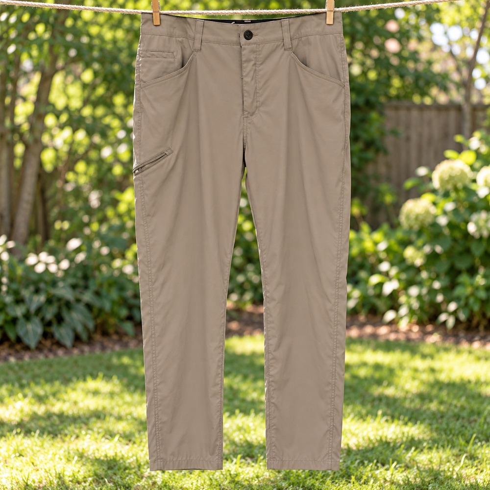 Orvis Men's Khaki Outdoor Pants Stretch Water Repellent Zip Pocket 38x32